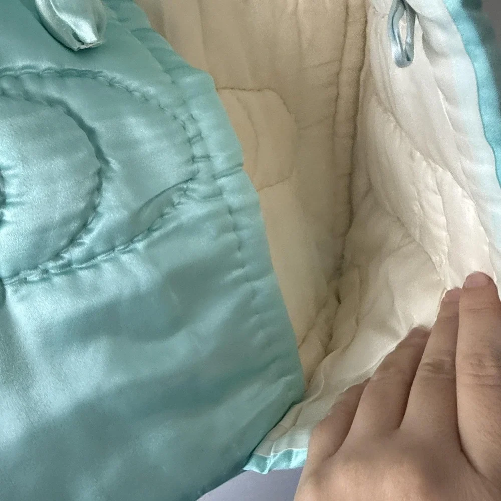 Vintage‎ Quilted Baby Bunting Hooded Swaddle Sack 23x14 Warm Liner Rare